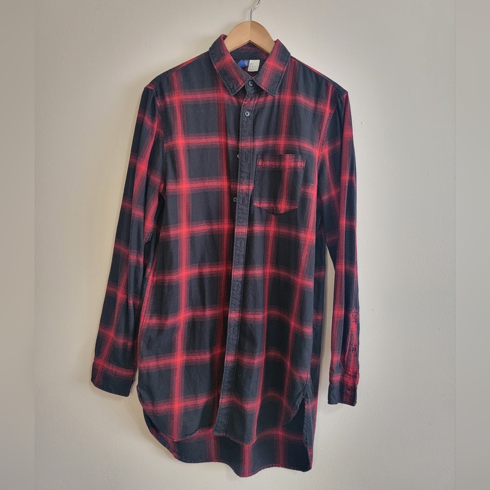 H&M 100% Cotton Red and Black Checkered Casual Shirt